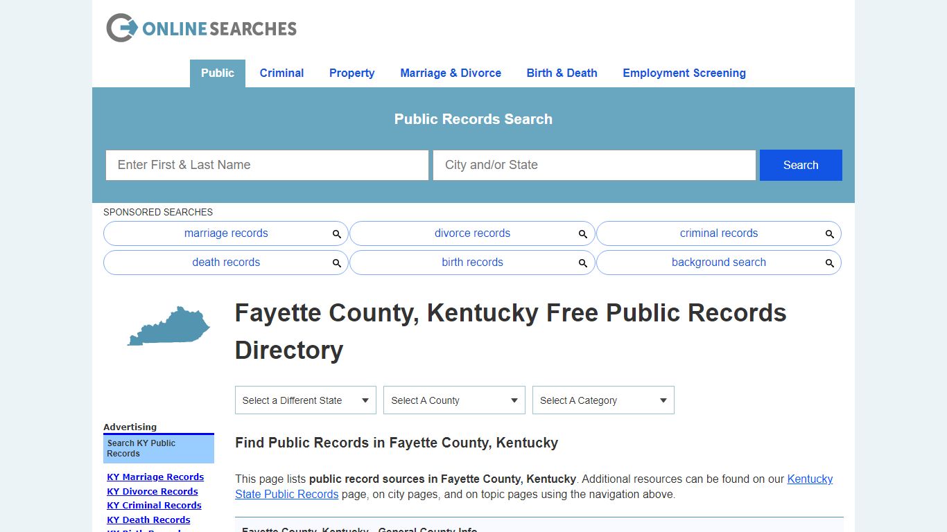 Fayette County, Kentucky Public Records Directory